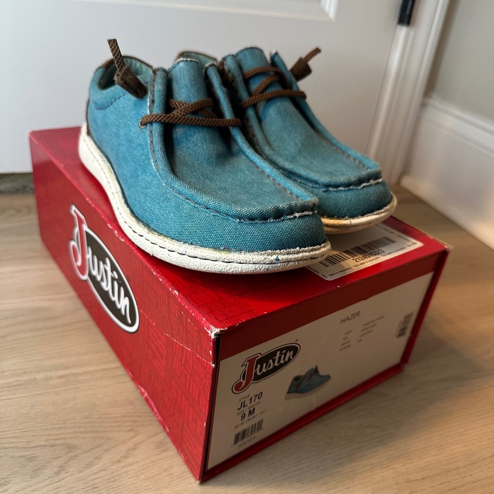 Justin Brands Women's Casual‎ Moc Hazer Turquoise Size 9